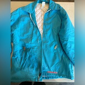 90’s vintage vibrant Blue Jacket with Unique Zipper